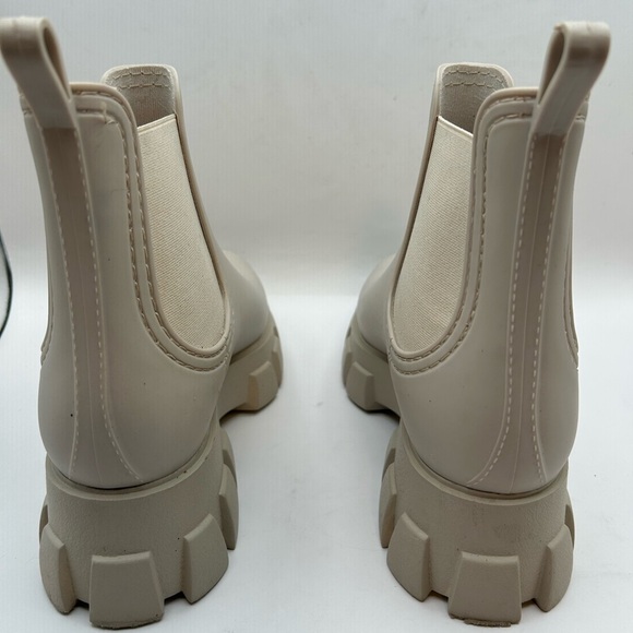 Jeffrey Campbell Platform Lug Sole Chelsea Rain Boot- Cream Rubber, Cream 8 - Picture 7 of 10